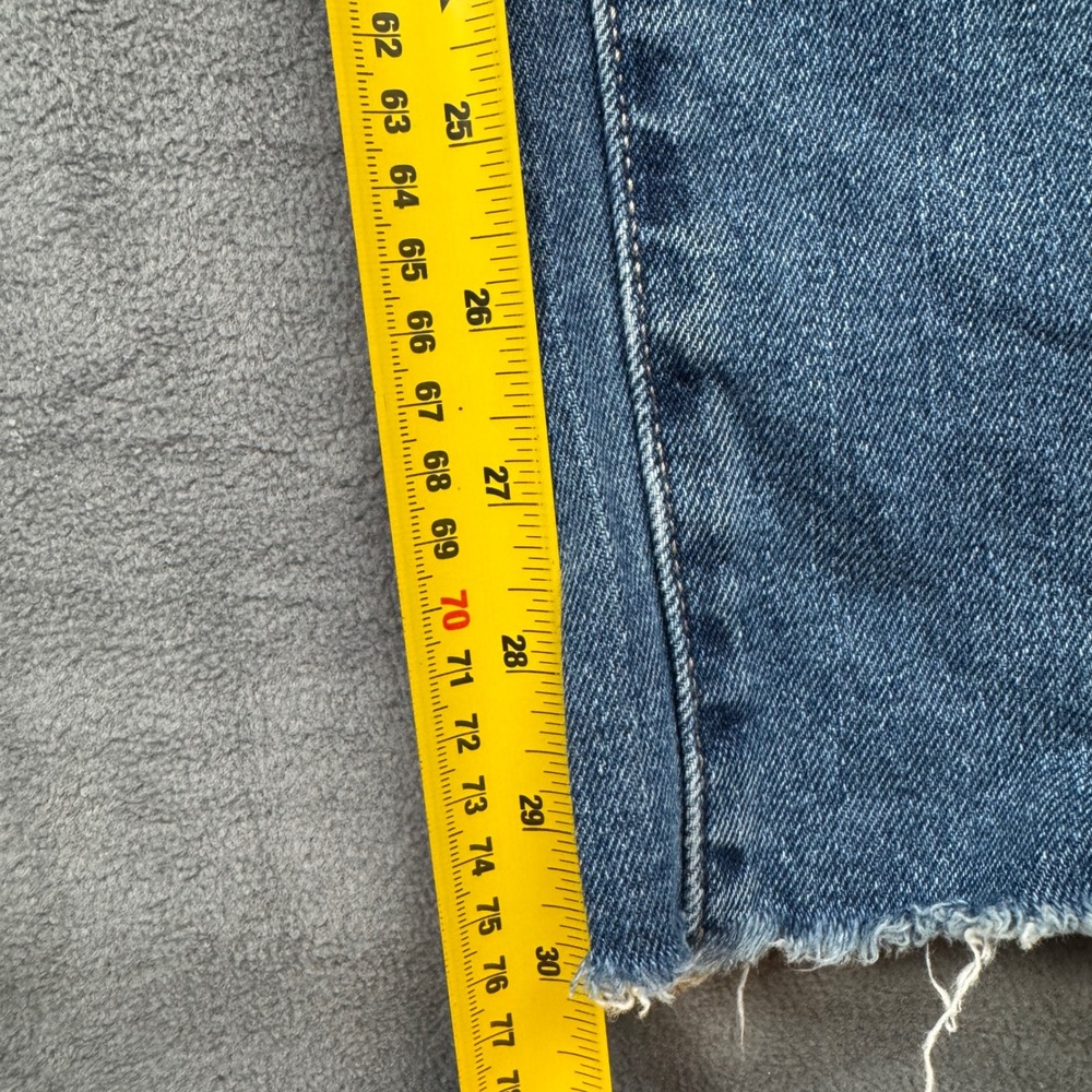 American Eagle Low-Rise Baggy Straight Seamed Distressed Jeans Womens 8 Regular - Picture 5 of 12